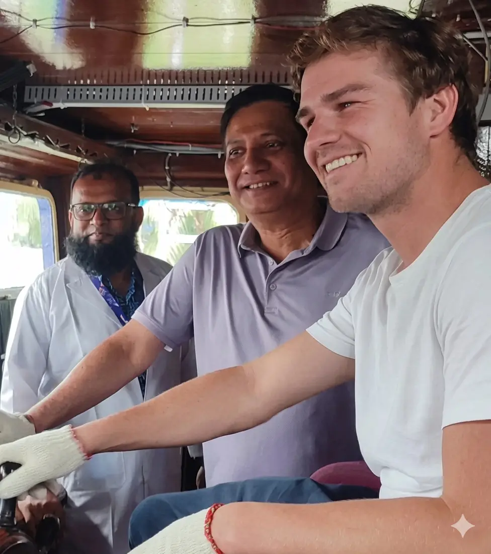 Seafood industry worker on a boat
